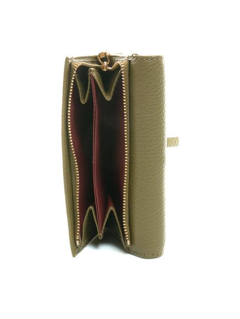 DOT Portafoglio piccolo in pelle martellata loden - Portafogli Donna