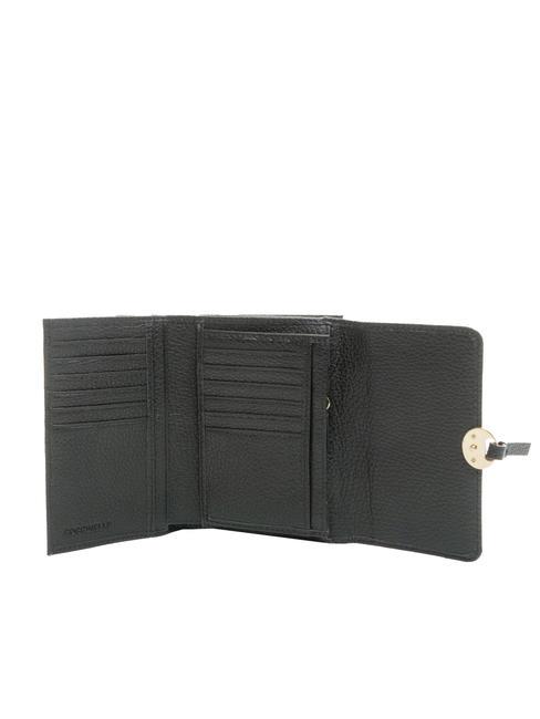 DOT Portafoglio piccolo in pelle martellata Nero - Portafogli Donna