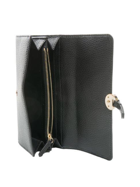 DOT Portafoglio grande in pelle martellata Nero - Portafogli Donna