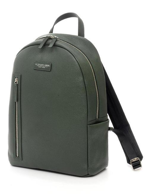 TOURIST Zaino in pelle, porta PC 15" verde bosco - Zaini da lavoro porta PC