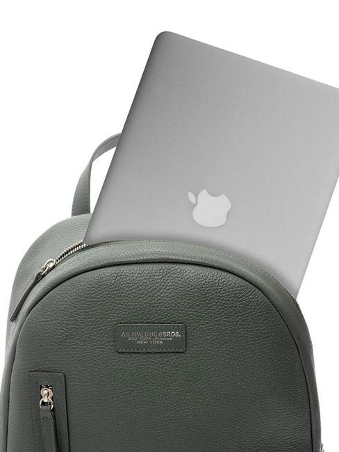 TOURIST Zaino in pelle, porta PC 15" verde bosco - Zaini da lavoro porta PC