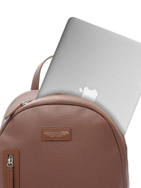 TOURIST Zaino in pelle, porta PC 15" marrone - Zaini da lavoro porta PC