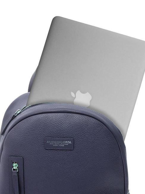 TOURIST Zaino in pelle, porta PC 15" blu - Zaini da lavoro porta PC