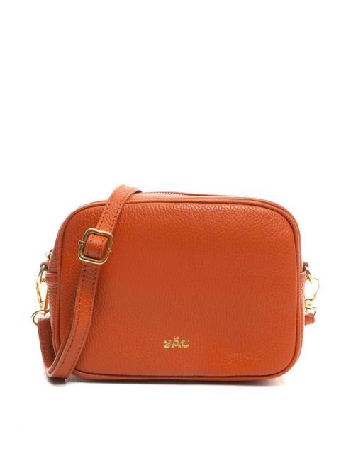 LUCIA Borsa pelle dollaro doppia tracolla  papaya - Borse Donna