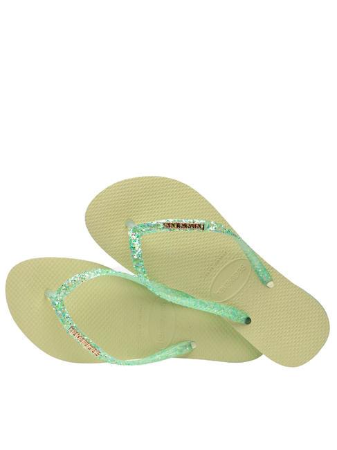 SLIM GLITTER FLOURISH Infradito in gomma green garden - Scarpe Donna