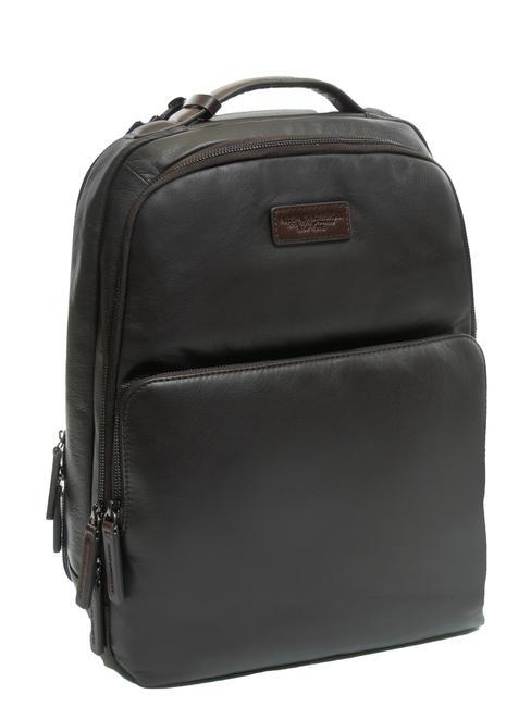 TECH LEATHER Zaino porta PC 15,6", in pelle testamoro - Zaini da lavoro porta PC