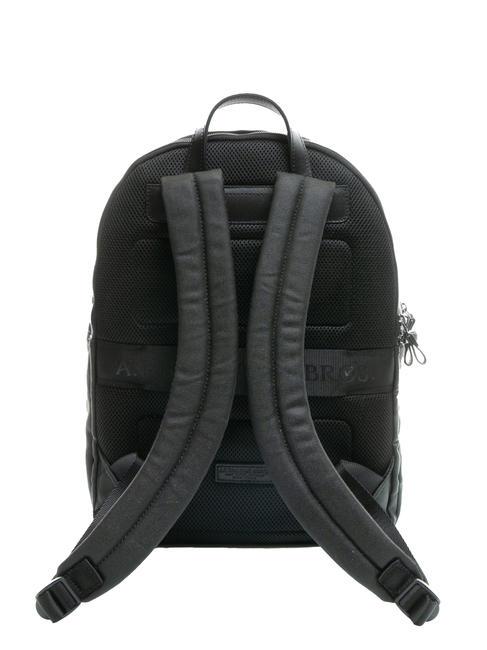 NEW HOLEY Zaino in nylon resinato e pelle, porta PC 15'' nero - Zaini da lavoro porta PC