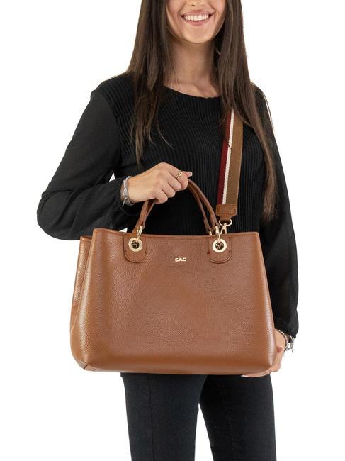 LAURA Borsa a mano, con tracolla cuoio scuro - Borse Donna