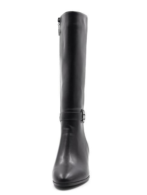 RB LOGO ROUND Stivali alti con tacco nero - Scarpe Donna