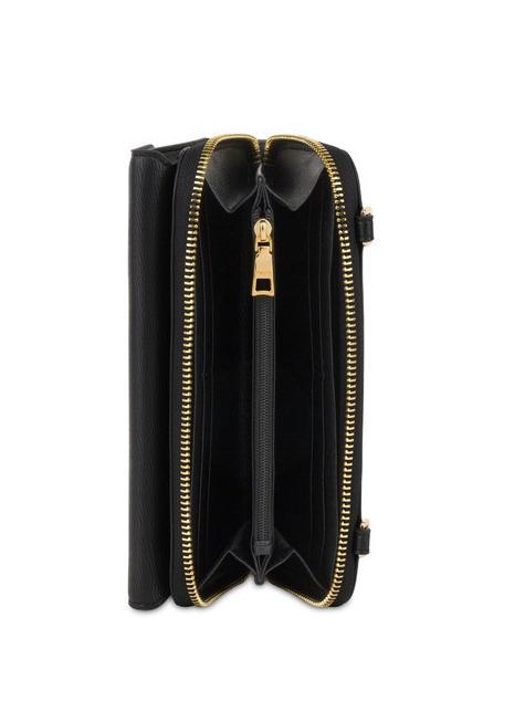GRAINED Portafoglio pochette tracolla Nero - Portafogli Donna