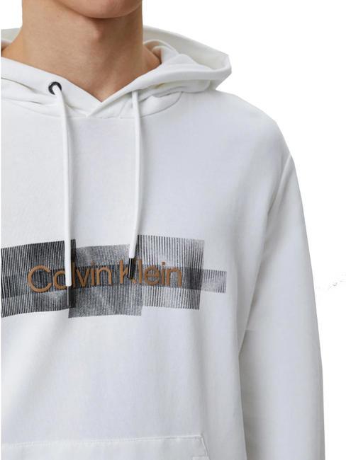 BOX STRIPED LOGO Felpa con cappuccio Bright White - Felpe Uomo
