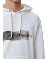 CALVIN KLEIN BOX STRIPED LOGO Felpa con cappuccio Bright White - Felpe Uomo - 3