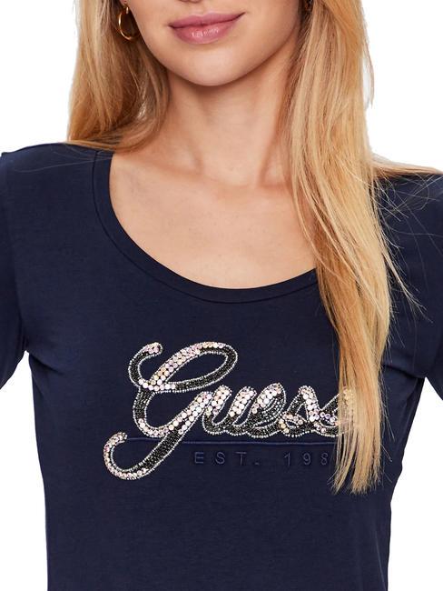 SCRIPT T-shirt con logo strass blackened blue - T-shirt e Top Donna