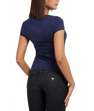 GUESS SCRIPT T-shirt logo con strass blackened blue - T-shirt e Top Donna - 2