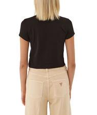GUESS TRIANGLE STRASS T-shirt stretch logo con strass jetbla - T-shirt e Top Donna - 2