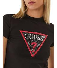 GUESS TRIANGLE STRASS T-shirt stretch logo con strass jetbla - T-shirt e Top Donna - 3