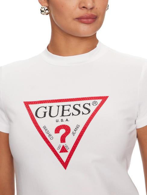 TRIANGLE STRASS T-shirt stretch logo con strass purwhite - T-shirt e Top Donna