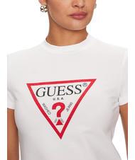 GUESS TRIANGLE STRASS T-shirt stretch logo con strass purwhite - T-shirt e Top Donna - 3