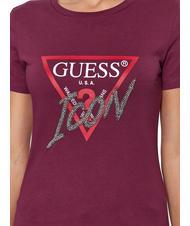 GUESS ICON T-shirt logo perline black cherry - T-shirt e Top Donna - 3