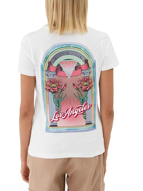 LOS ANGELES T-shirt con stampa sulla schiena flowers white - T-shirt e Top Donna