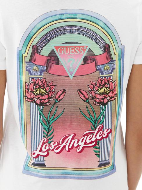 LOS ANGELES T-shirt con stampa sulla schiena flowers white - T-shirt e Top Donna