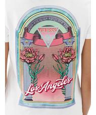 GUESS LOS ANGELES T-shirt con stampa sulla schiena flowers white - T-shirt e Top Donna - 4