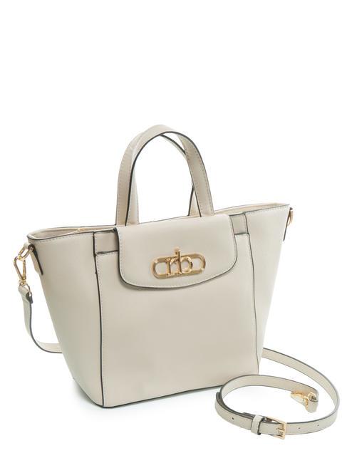 LUCE Tote bag con tracolla e logo in metallo off white - Borse Donna