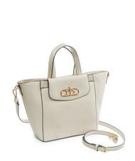 ROCCOBAROCCO LUCE Tote bag con tracolla e logo in metallo off white - Borse Donna - 2