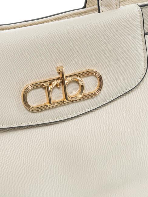 LUCE Tote bag con tracolla e logo in metallo off white - Borse Donna