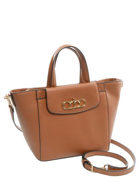 LUCE Tote bag con tracolla e logo in metallo tan - Borse Donna