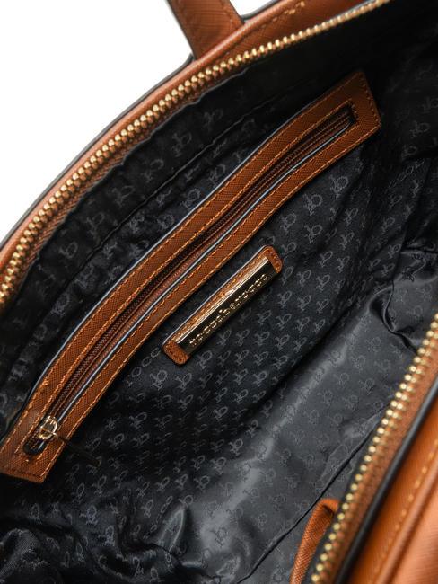 LUCE Tote bag con tracolla e logo in metallo tan - Borse Donna