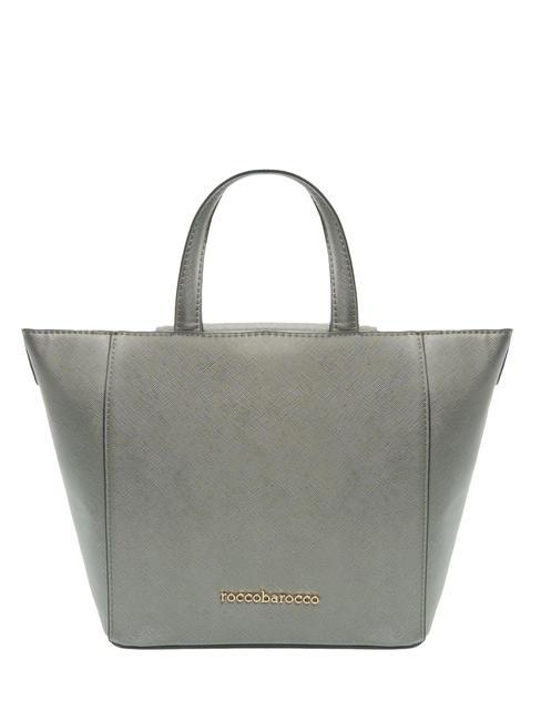 LUCE Tote bag con tracolla e logo in metallo grigio metallizzato - Borse Donna