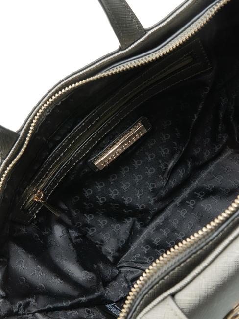 LUCE Tote bag con tracolla e logo in metallo grigio metallizzato - Borse Donna