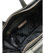 ROCCOBAROCCO LUCE Tote bag con tracolla e logo in metallo grigio metallizzato - Borse Donna - 5