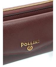 POLLINI GRAINED Portafoglio pochette tracolla Bordeaux - Portafogli Donna - 4