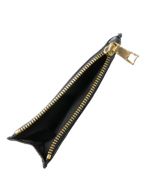 GRAINED Porta carte piatto con zip Nero - Portafogli Donna