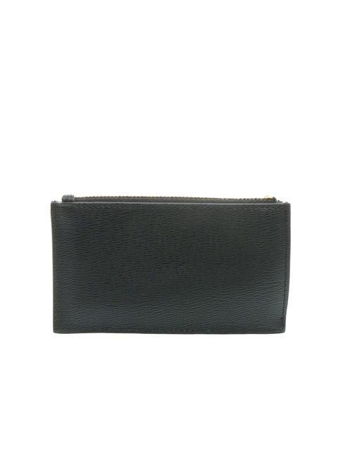 GRAINED Porta carte piatto con zip Nero - Portafogli Donna