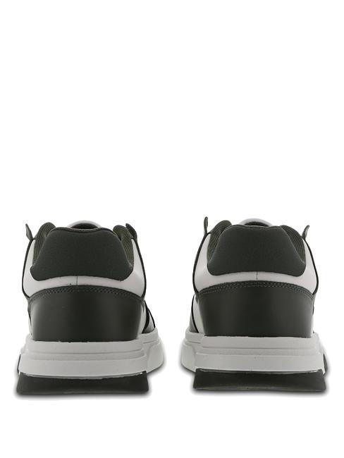 TOMMY JEANS Leather Cupsole Sneakers in pelle pewter green/ ecru - Scarpe Uomo
