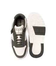 TOMMY HILFIGER TOMMY JEANS Leather Cupsole Sneakers in pelle pewter green/ ecru - Scarpe Uomo - 5