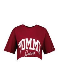 TOMMY HILFIGER TOMMY JEANS New Varsity T-Shirt in cotone rouge - T-shirt e Top Donna - 3