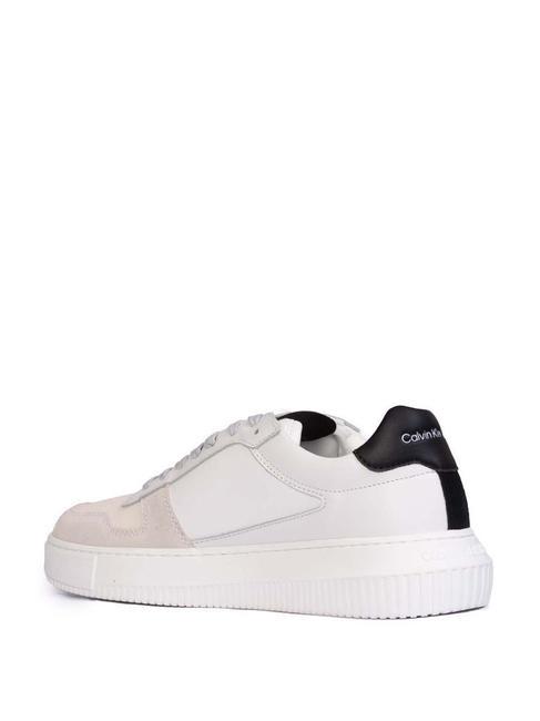 CK JEANS CHUNKY Sneakers in pelle bright white/creamy white/oyster m - Scarpe Uomo