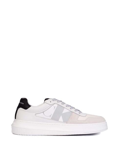 CK JEANS CHUNKY Sneakers in pelle bright white/creamy white/oyster m - Scarpe Uomo