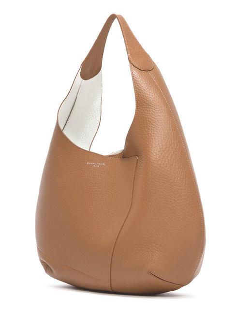 EUFORIA Sacca in pelle con pouch toffee-bianco - Borse Donna