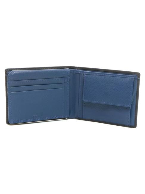 COLOR WALLET Portafoglio in pelle, con portamonete black/navy - Portafogli Uomo