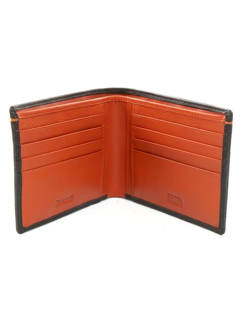 COLOR WALLET Portafoglio bicolor in pelle brown/orange - Portafogli Uomo