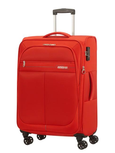 DEEP DIVE Set 3 trolley:cabin, medio e grande espandibili red/grey - Set Trolley