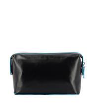 PIQUADRO BLUE SQUARE Beauty in pelle Nero - Beauty Case - 3