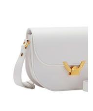 COCCINELLE DEW Borsa tracolla pelle martellata brillant white - Borse Donna - 3