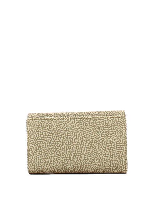 CLASSICA MEDIUM Portafoglio in tessuto riciclato e pelle sabbia - Portafogli Donna