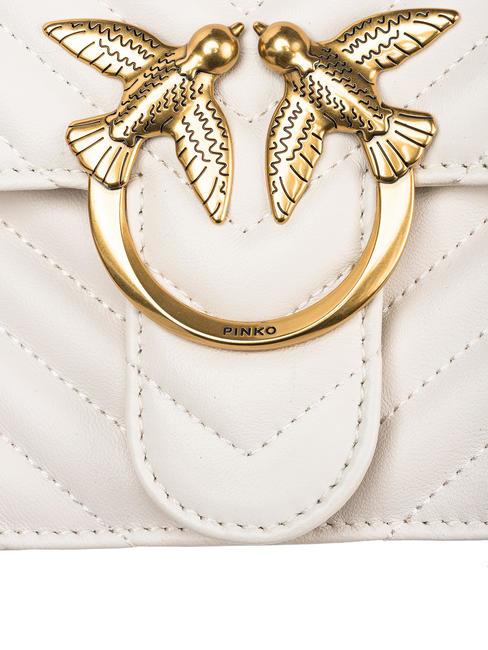 CLASSIC LOVE ONE Borsa in pelle nappa bianco seta-antique gold - Borse Donna